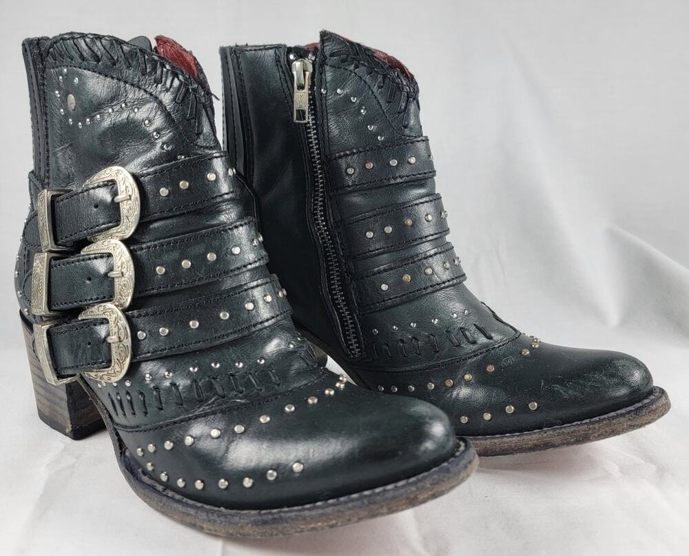 Freebird By Steven Studded Leather Moto Western Boots Women’s 7